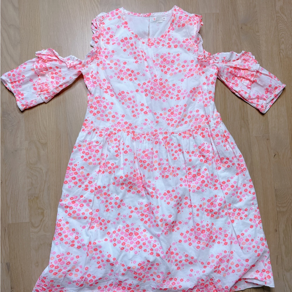 Crewcuts Pink White Dress Off Shoulder Girls Size 12